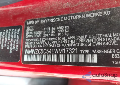 2014 Mini Countryman Cooper S from USA, damaged, VIN WMWZC5C54EWM17321